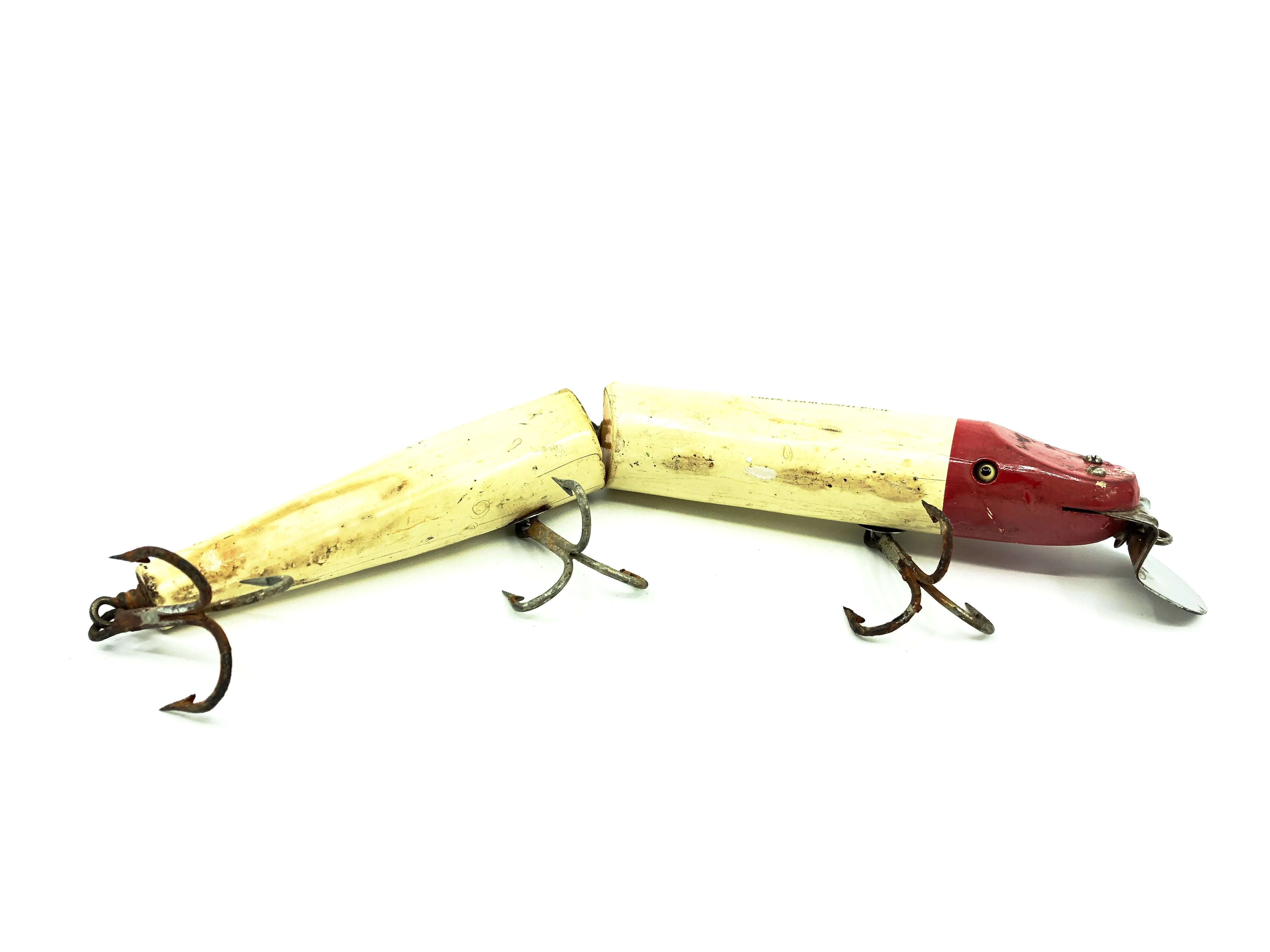 Creek Chub Wooden Giant Jointed Pikie 800, #02 Red Head/White