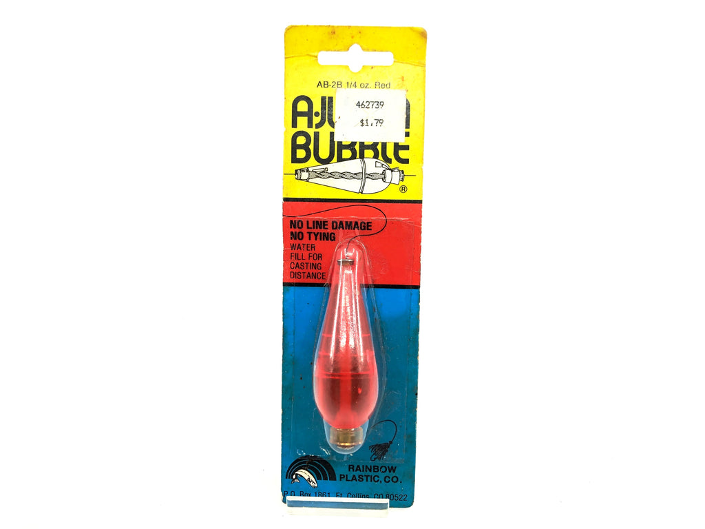 Rainbow Plastics A-Just-A Bubble Red White Fishing Float Bobber
