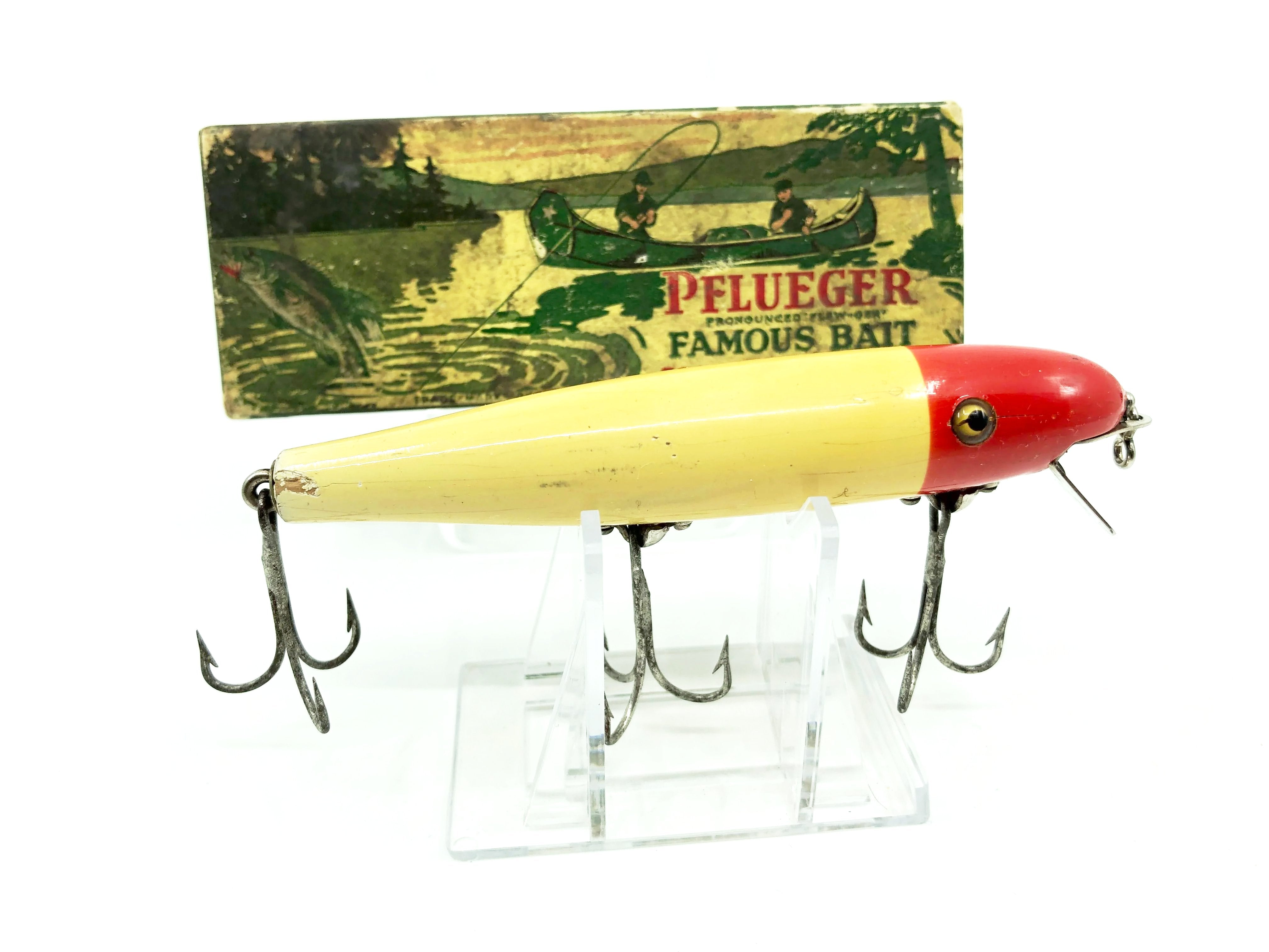 VINTAGE WOODEN GLASS eyed PFLUEGER PALOMINE LURE MINT CONDITION NEVER  HOOKED 2 $80.00 - PicClick