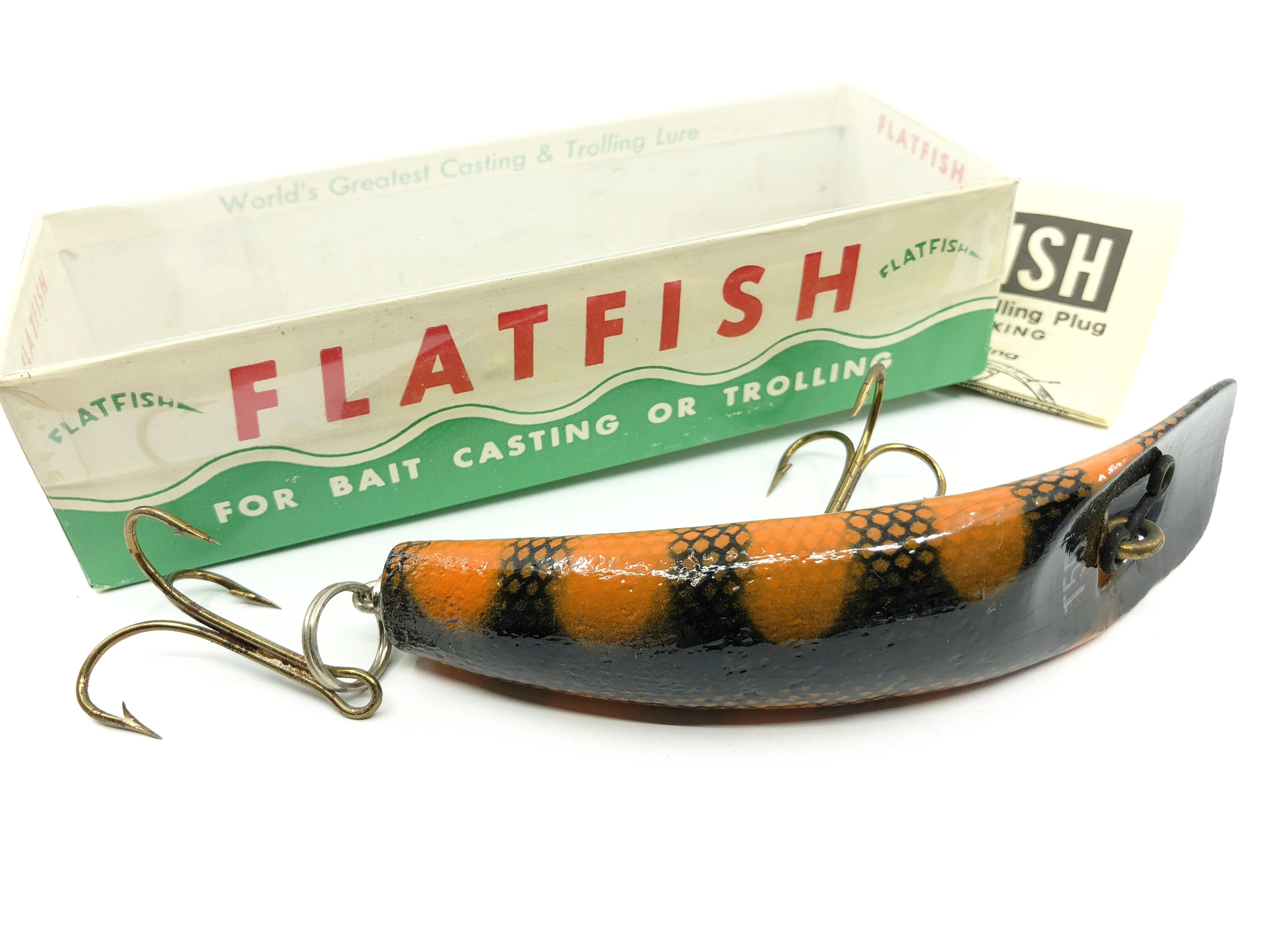 Huge Helin Wooden Flatfish Musky Size T55 Perch Color New in Box