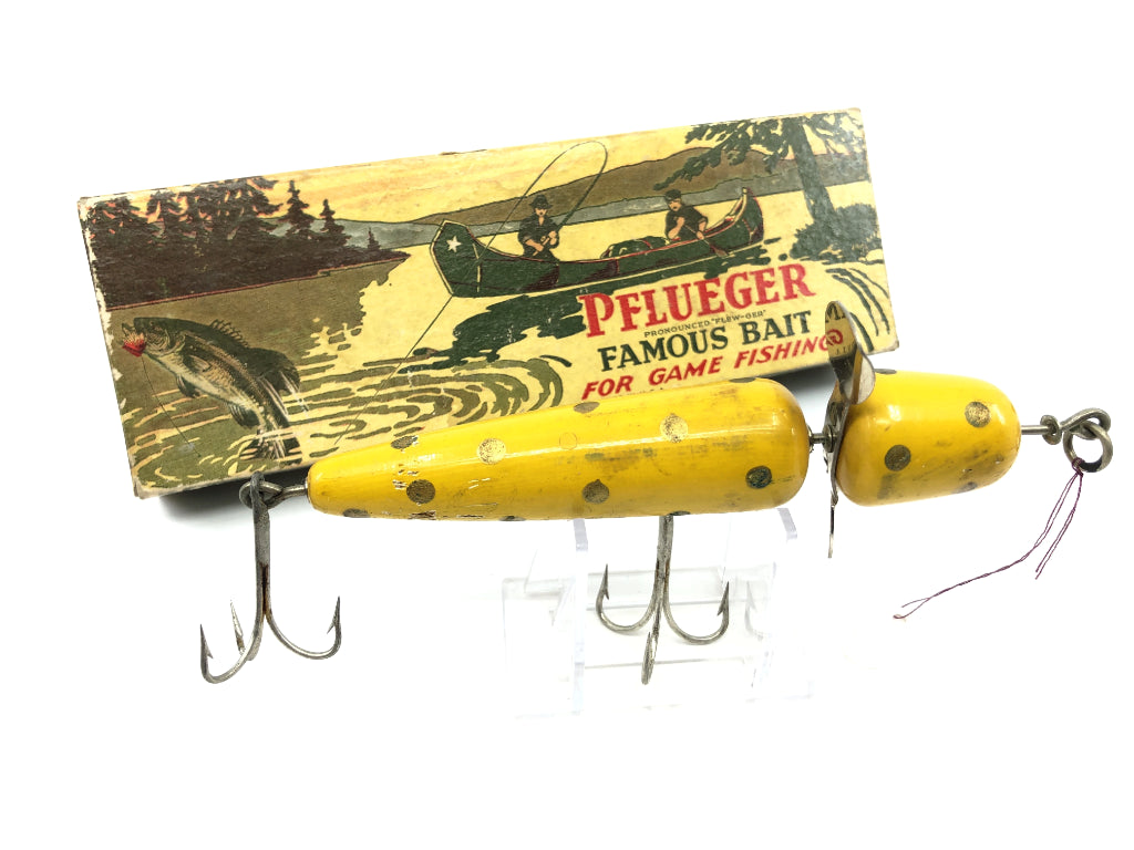 Pflueger Globe Yellow with Gold Spots Color with Box Vintage Bait