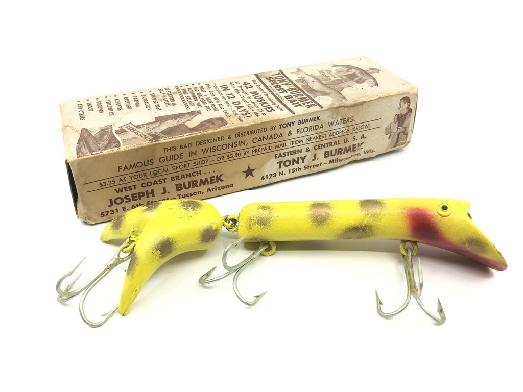 Tony Burmek Top Secret Musky Lure Spotted Yellow and Gold Color with B – My  Bait Shop, LLC