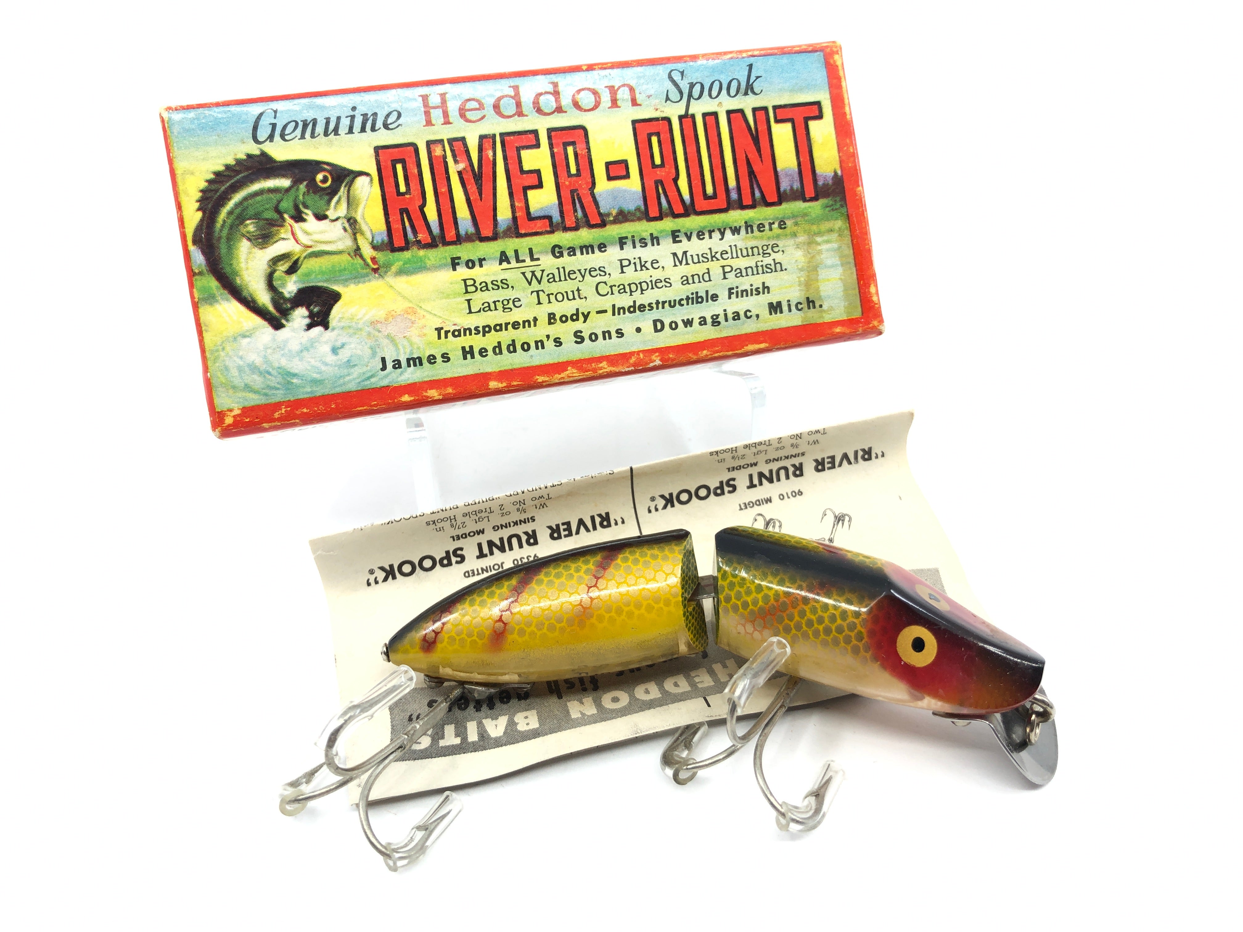 Heddon Midget River Runt Spook Fishing Lure Bass Trout Bait 9010