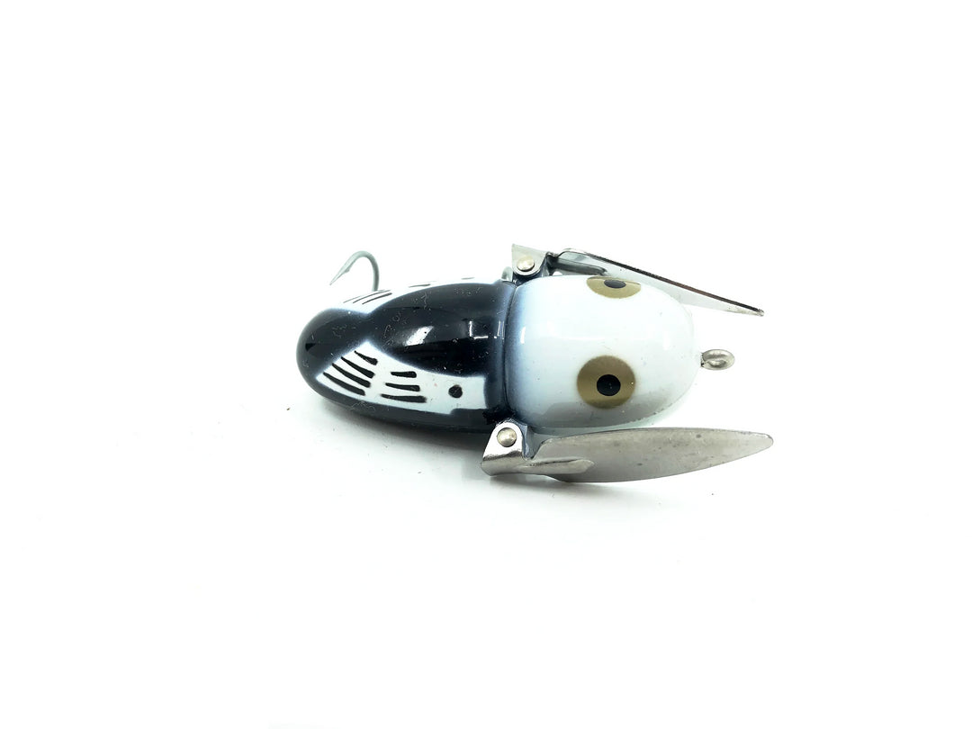 Heddon Crazy Crawler, BWH Black White Head Color