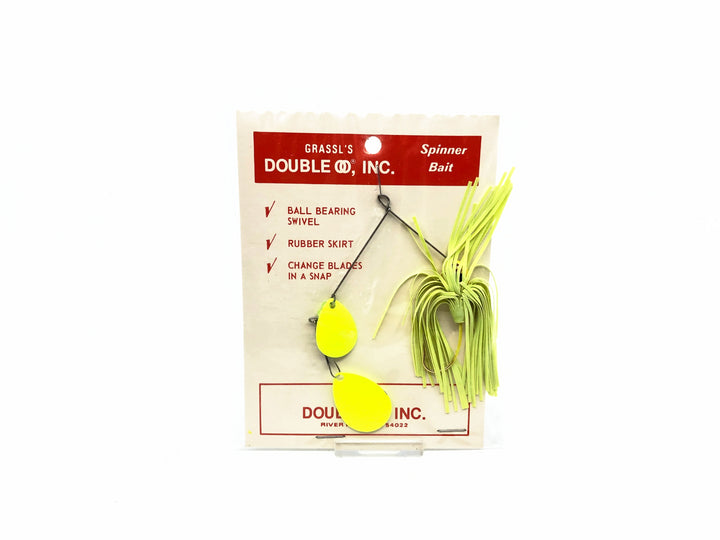 Grassl's Double OO spinner bait, Chartreuse Color on Card