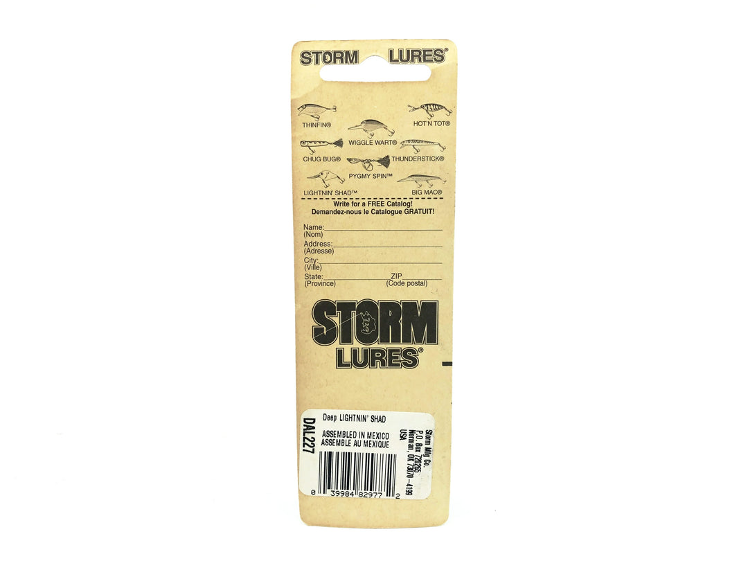 Storm Deep Lightnin' Shad DAL227, Bluegill Color on Card