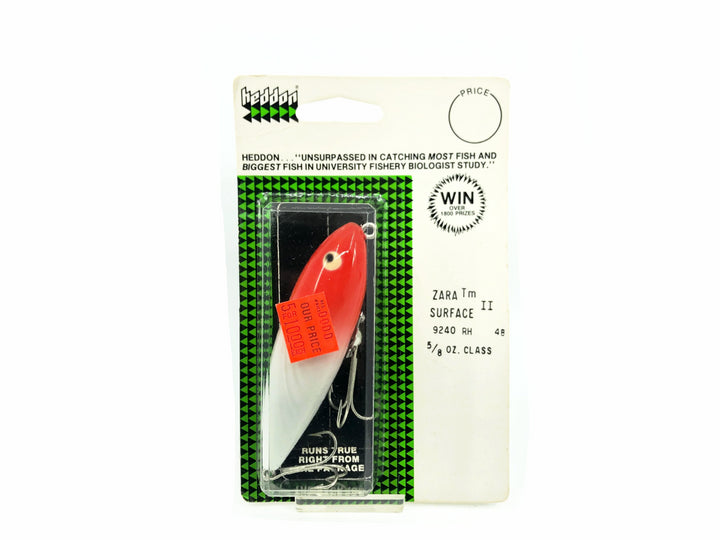 Heddon Zara II, RH Red Head/White Body Color on Card