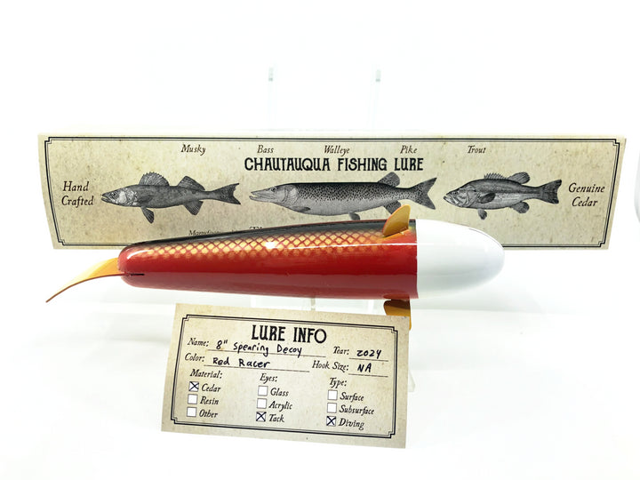 Chautauqua 8" Spearing Decoy Red Racer Color with Box