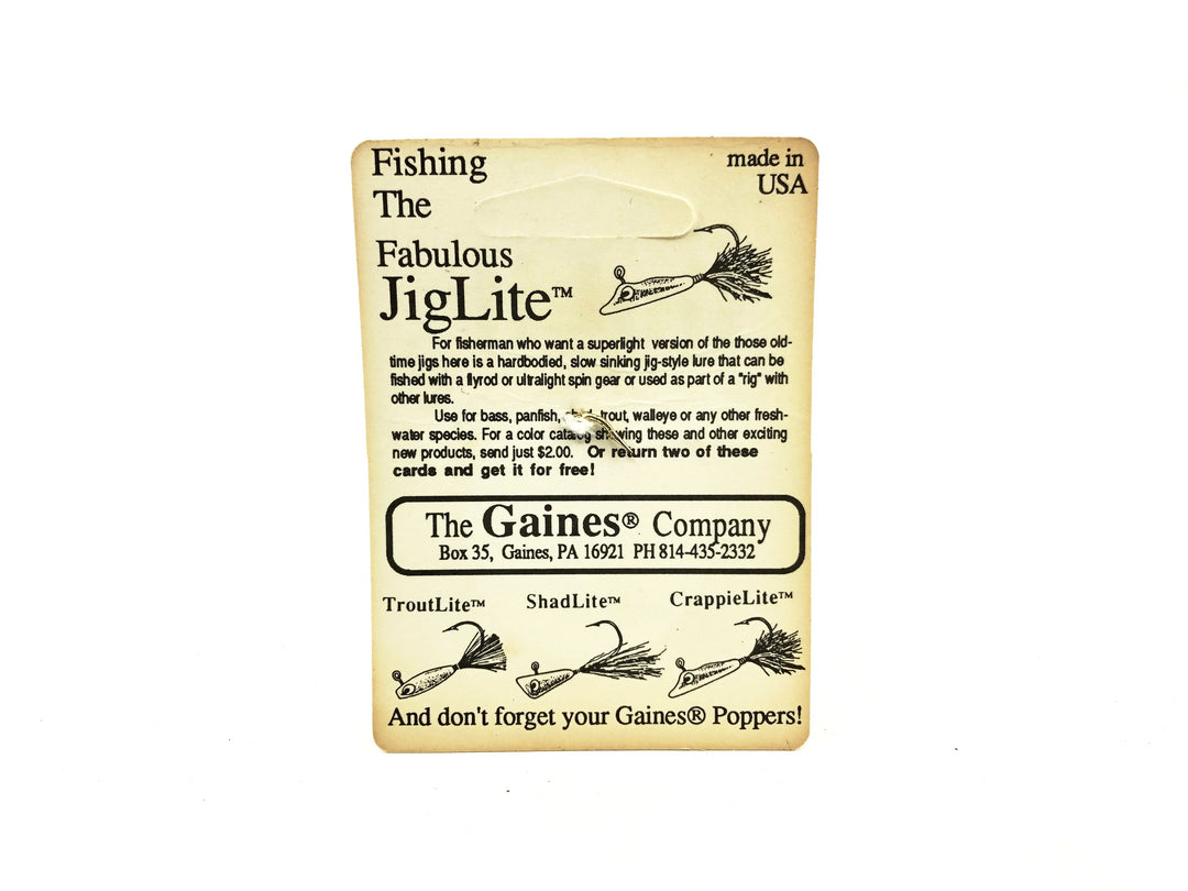 Gaines Phillips Jig Lite Trout Lite, White/Glow in the Dark Color on Card