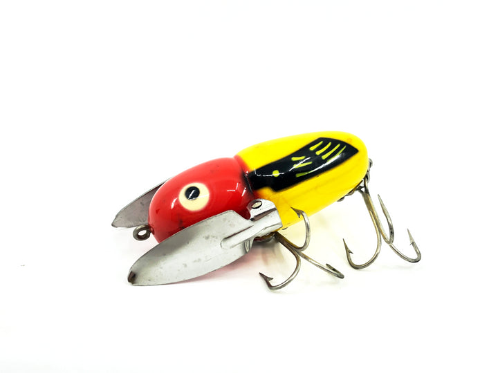 Heddon Crazy Crawler, Yellow/Red Head Color