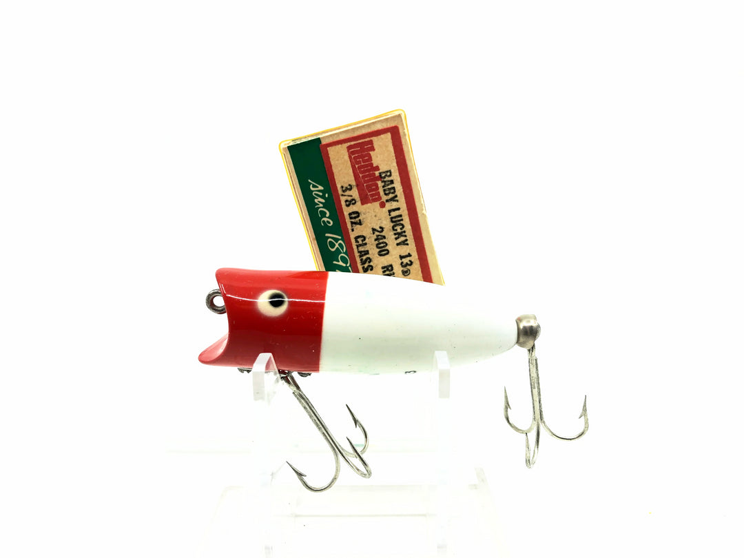 Heddon Baby Lucky 13, RH Red Head/White Body Color w/Box