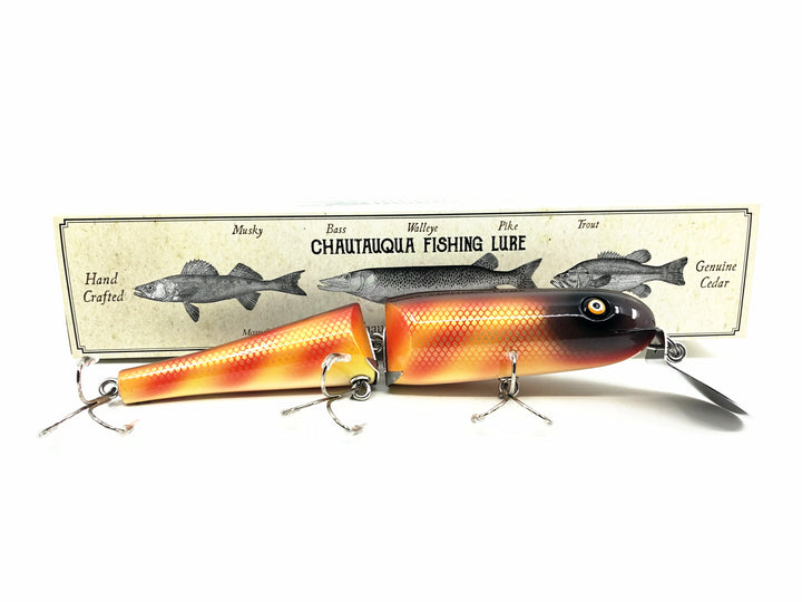 Jointed Chautauqua 8" Minnow w/Chafe Guard, Red Bar Perch Color