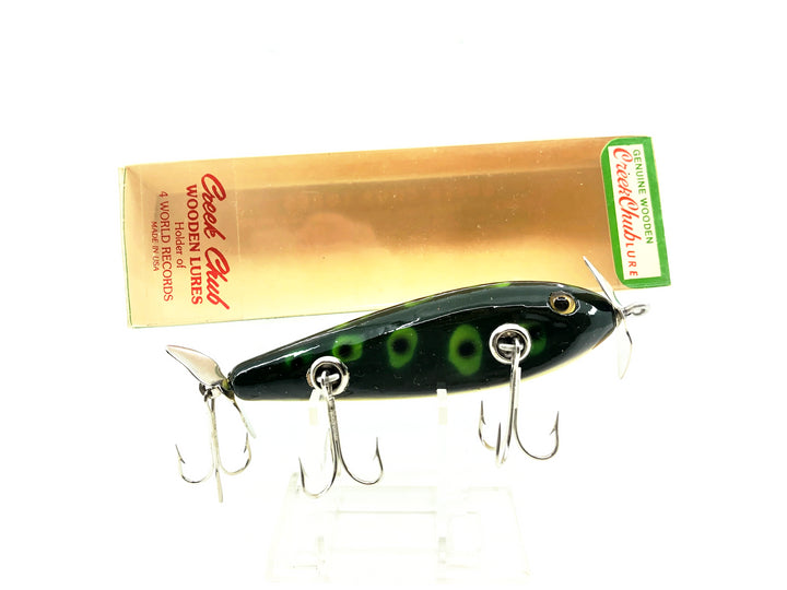 Creek Chub 1500 Wooden Injured Minnow, F Frog Color w/Box