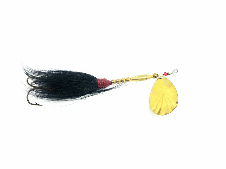 Musky Bucktail Spinner, Silver Blade/Black Tail Color -Fluted 1oz