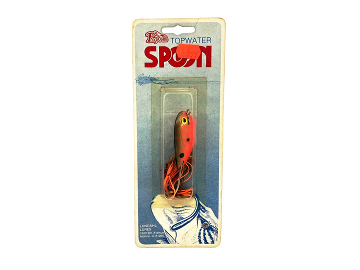 Lundahl Lure Pops Spoon, Orange/Gold Scale Color on Card