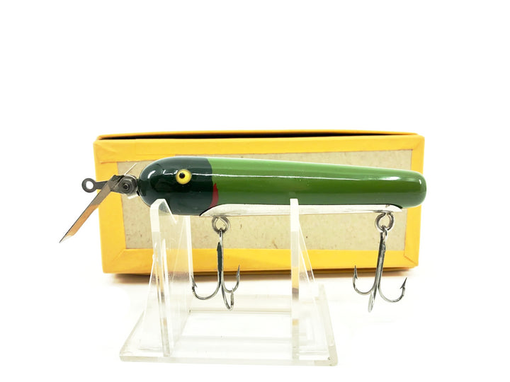 Paulson's Combination Minnow Rare Green Body Dark Green Head Color w/Box & Paper - RARE!