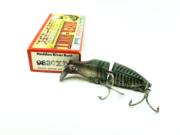 Heddon Jointed River Runt 9330-XRG, Green Shore Minnow Color with Box