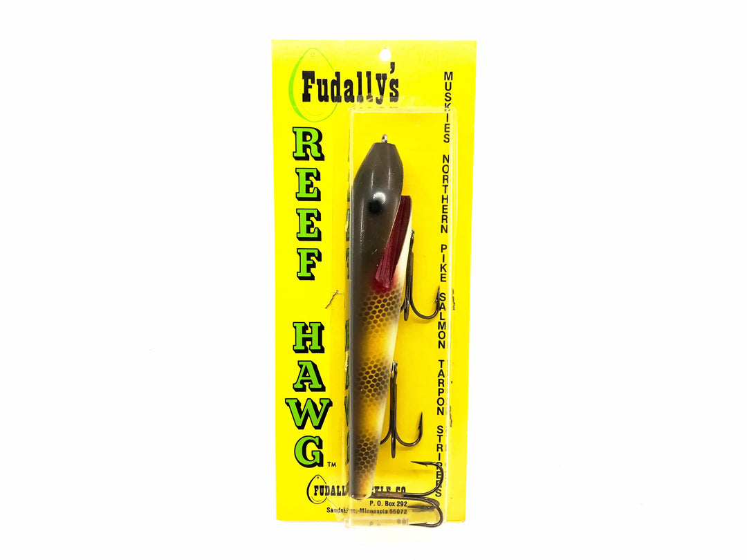 Fudally's Reef Hawg, Walleye Color on Card - 7 3/4" Size