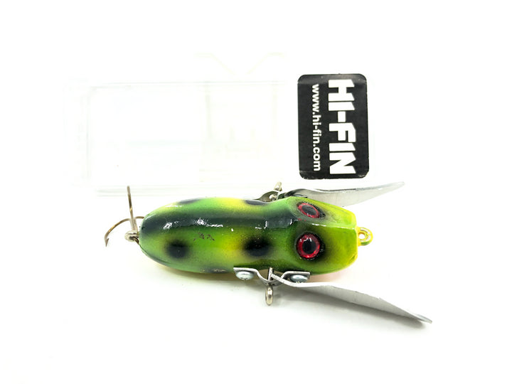 Hi-Fin Bass Creeper Lure, Green/Black Dots/Yellow Belly Color in Box