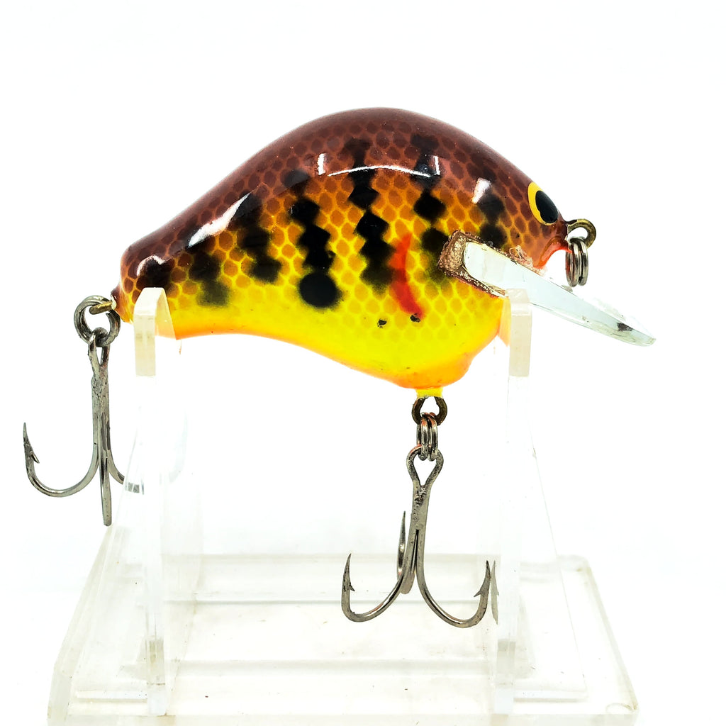 Bagley Balsa BB2 / B2 DC9 Dark Crayfish on Chartreuse Color Vintage Bait