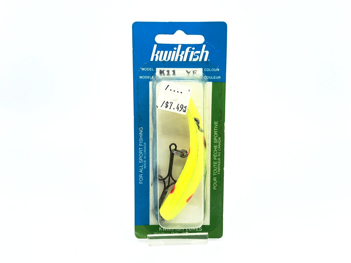 Kwikfish K11 YF Yellow Fluorescent Color on Card New Old Stock