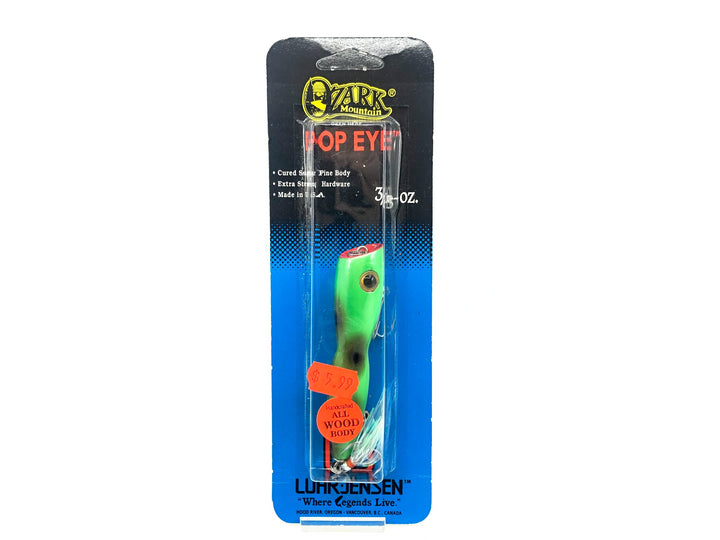 Luhr-Jensen Ozark Pop Eye, Frog Color on Card