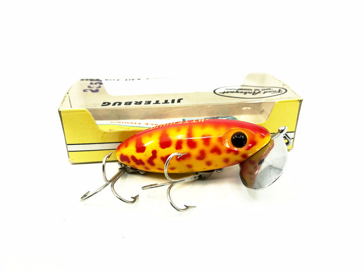 Arbogast Jitterbug 5/8oz, RK9 Red Coachdog Color with Box, Bugged-Eyed Model