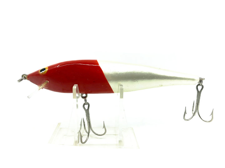 Arbogast Snooker Minnow, Red Head/White Color