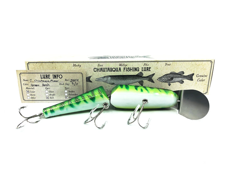 Jointed Chautauqua 8" Minnow, Green Perch Color