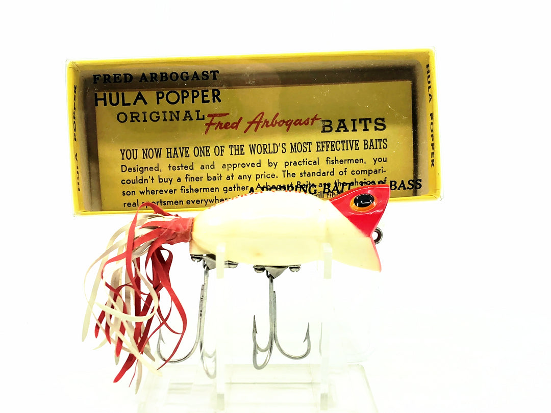 Arbogast Hula Popper 750, Red Head/White Color with Box