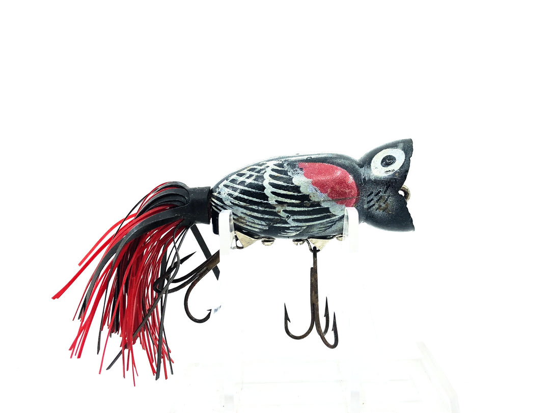 Arbogast Hula Popper 3/8oz, Seein's Believin Red Wing Blackbird Color