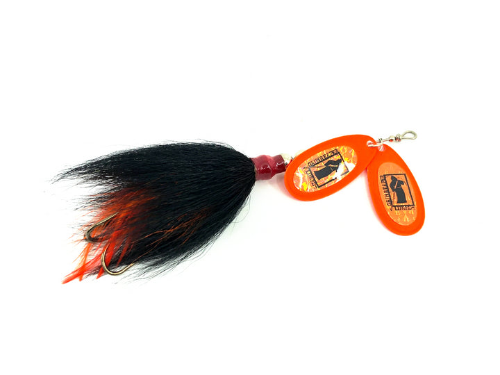 Grim Reaper Model 500 Double Flash Bucktail, Orange Blade/Black & Orange Bucktail