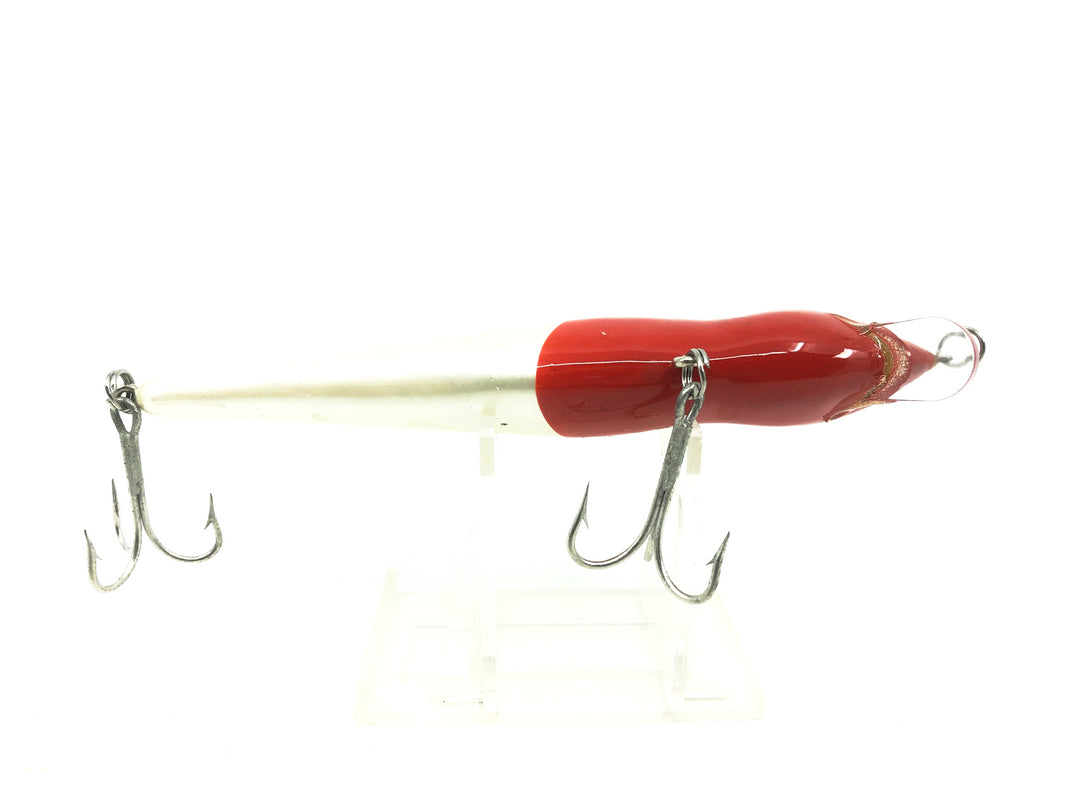 Arbogast Snooker Minnow, Red Head/White Color