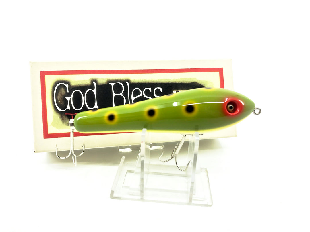 God Bless Factory Topwater Kingdom Anthem Lure, LF Light Frog Color with Box