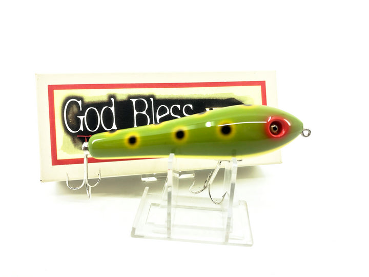 God Bless Factory Topwater Kingdom Anthem Lure, LF Light Frog Color with Box