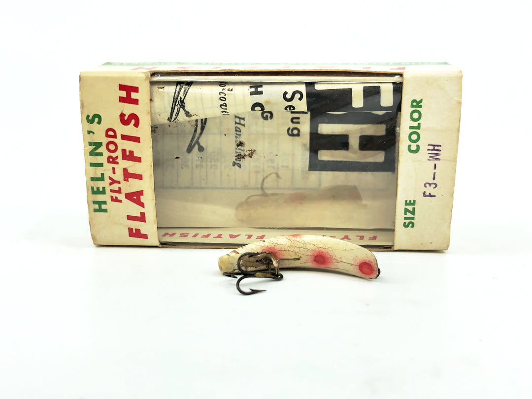 Vintage Helin Flatfish F3, WH White/Red Spots Color with Box