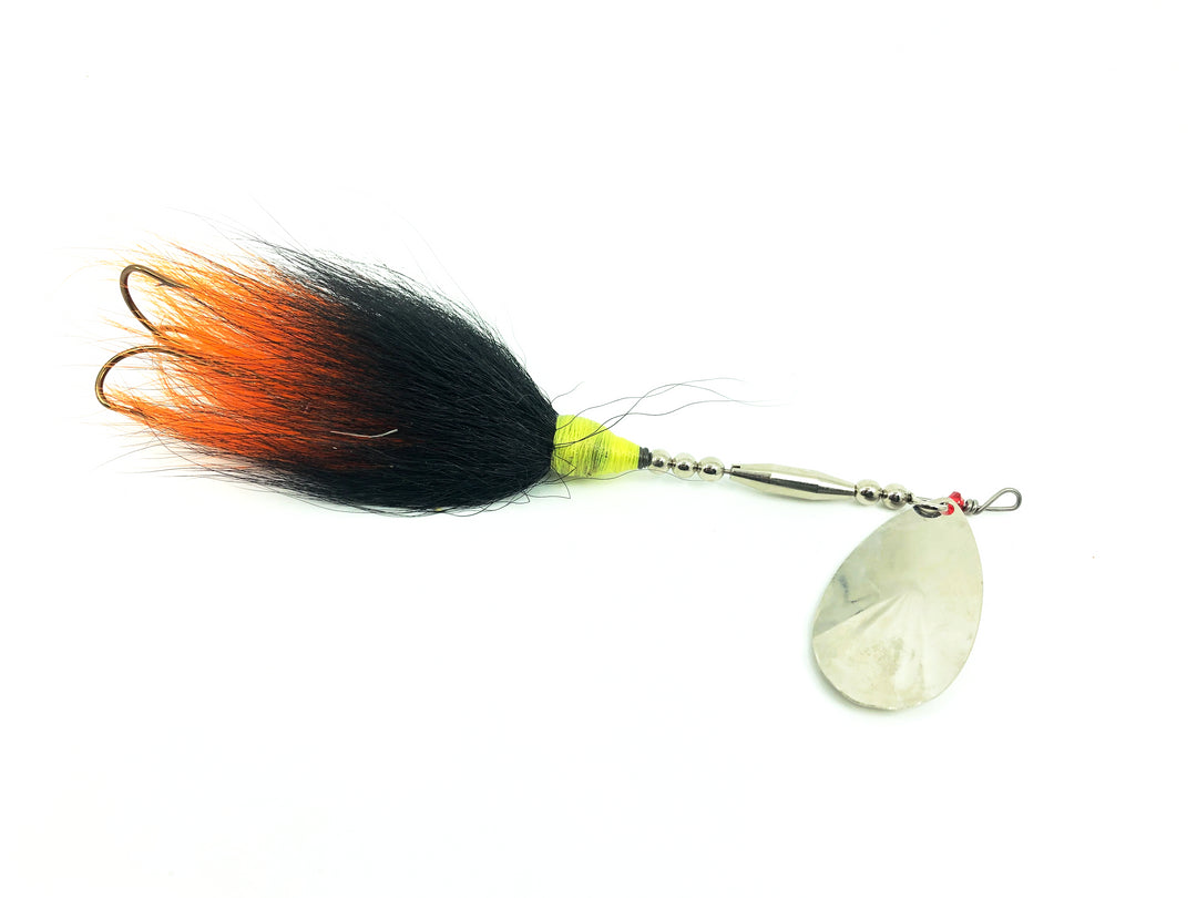 Musky Bucktail Spinner, Black/Orange Color