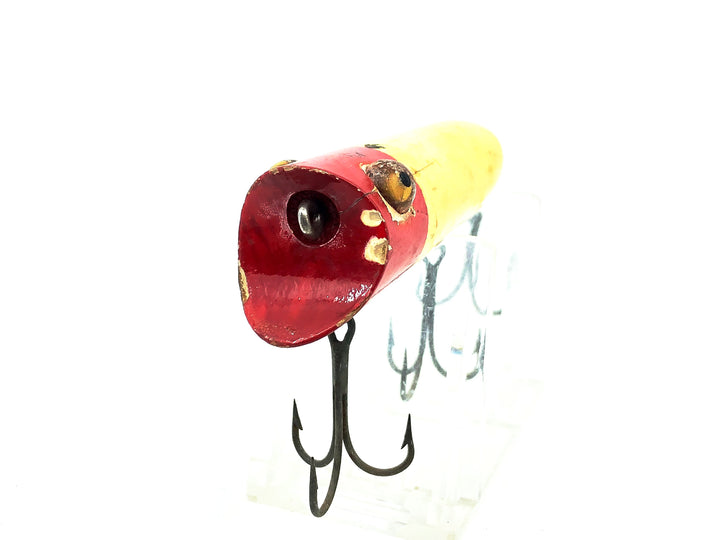 Wooden Heddon Lucky 13, RH Red Head/White Color