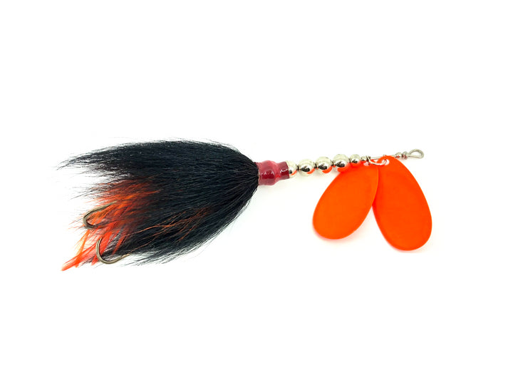 Grim Reaper Model 500 Double Flash Bucktail, Orange Blade/Black & Orange Bucktail