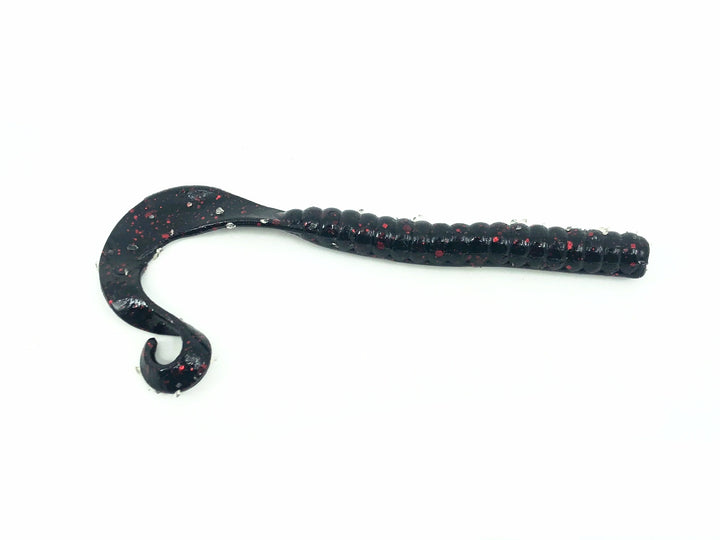 Strike king 3X Ribbon Tail Worm 75, #38 Black Neon Color - 5 Pack, Discontinued