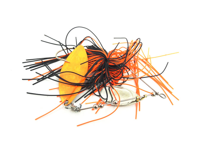 Mepps Bass Killer Willow Leaf Blade BKW38, NO-BO Neon Orange Blade/Black/Orange Color