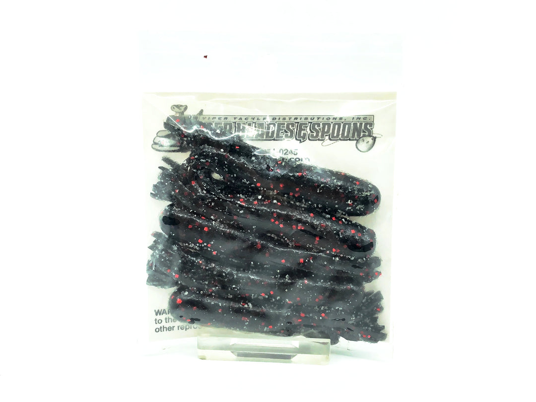 Get Bit Baits X Viper Tackle Finesse Soft Tube Bait 2 1/2", Black/Red Fin Color - 5 Pack