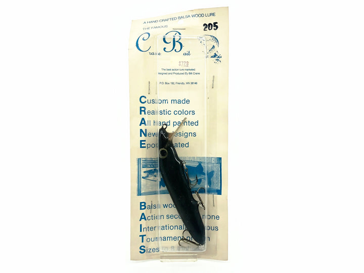 Crane 205 Musky Lure, Black Color on Card