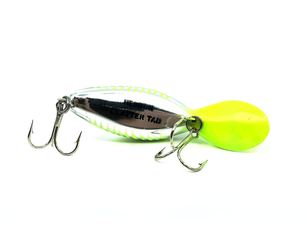 Heddon Clatter Tad, NCHB Nickle Chartreuse Black Color