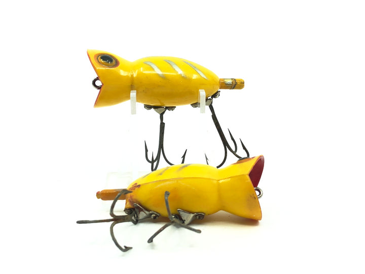 Arbogast Hula Popper Vintage Yellow Shore Minnow Combo