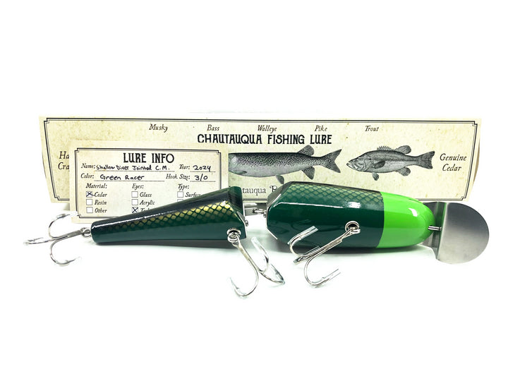 Chautauqua Shallow Diver Jointed Chautauqua Minnow, Green Racer Color