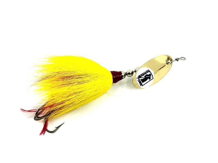 Grim Reaper Inline Spinner 1 2/5oz, Gold Blade/Yellow & Red Bucktail