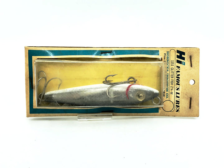 HI Famous Lures 1151 Glitter Fish, Silver/Black Back Color on Card