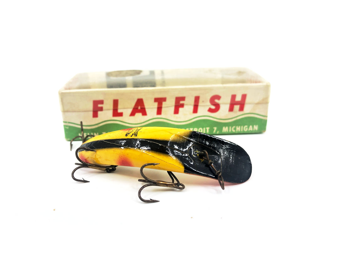 Vintage Helin Flatfish X4, YB Yellow/Black Stripe/Red Tip Color with Box