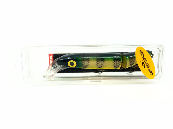 Joe Bucher Tackle Co. Buchertail Jointed Baby Depth Raider 6", Natural Perch Color New on Card